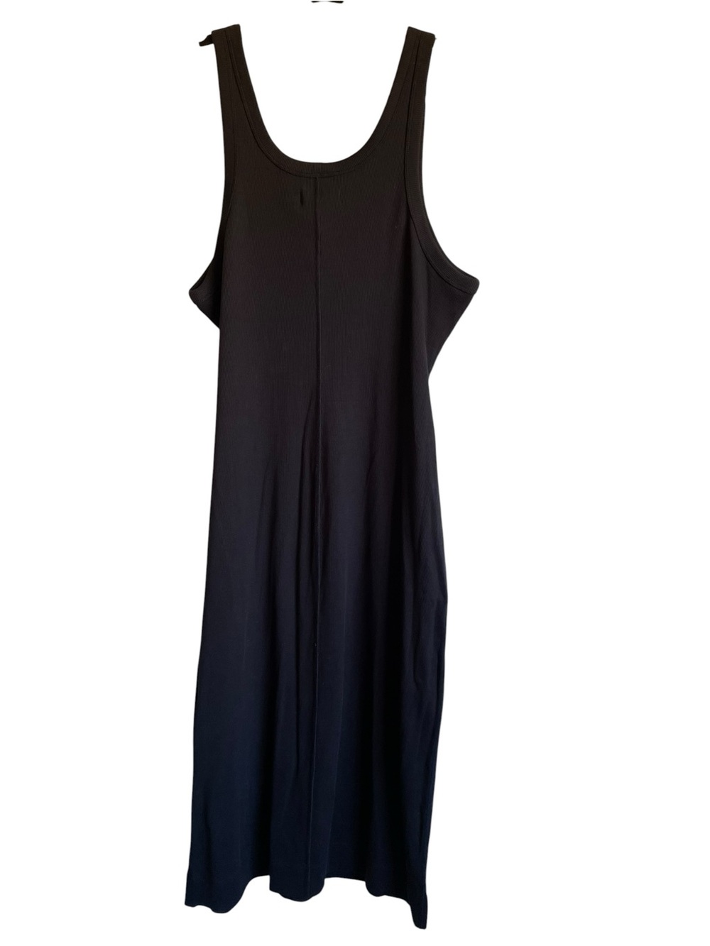 Everlane The Ribbed Tank Dress Black Cotton Blend Midi Scoop Neck NWT - Picture 4 of 7
